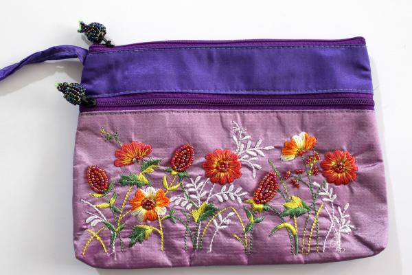 PURPLE SPARKLING FLOWERS Portemonnaie