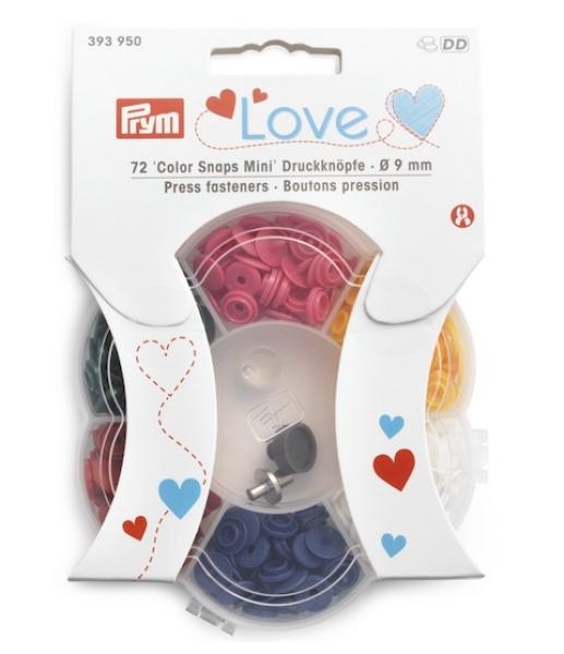 Prym Love Druckknöpfe "Color Snaps Mini " Bunt | 6 Farben - Ø 9 mm - 72 Stück