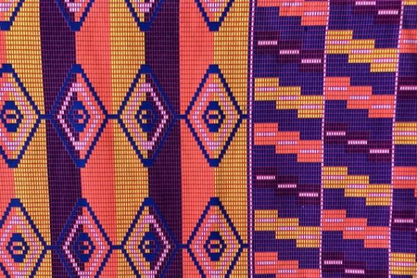 RAINBOW-MOSAIC-Afrikanischer-Kente-Stoff