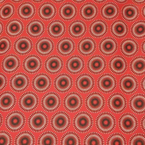 RED DANDELION-Afrikanischer-Shweshwe-Stoff-