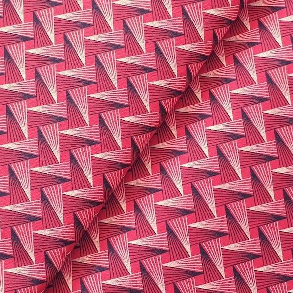 RED-FAN-PATTERN-Afrikanischer-Shweshwe-Stoff-