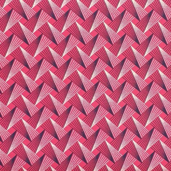 RED-FAN-PATTERN-Afrikanischer-Shweshwe-Stoff-