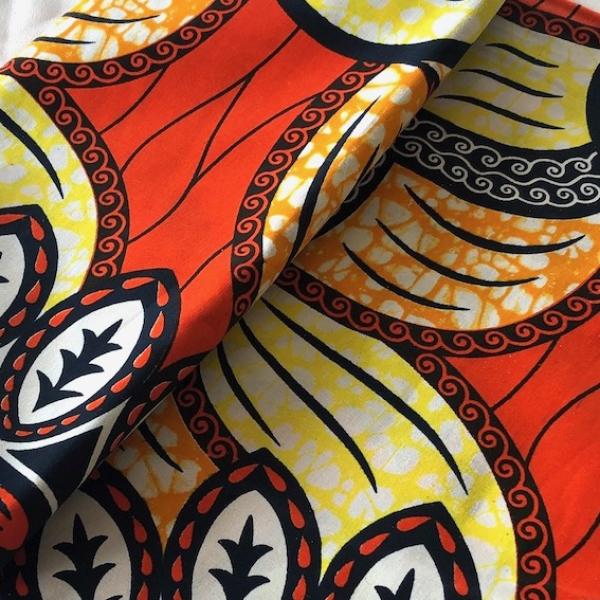 Afrikanischer Wax Print Stoff Baumwolle RED JUNGLE | Meterware