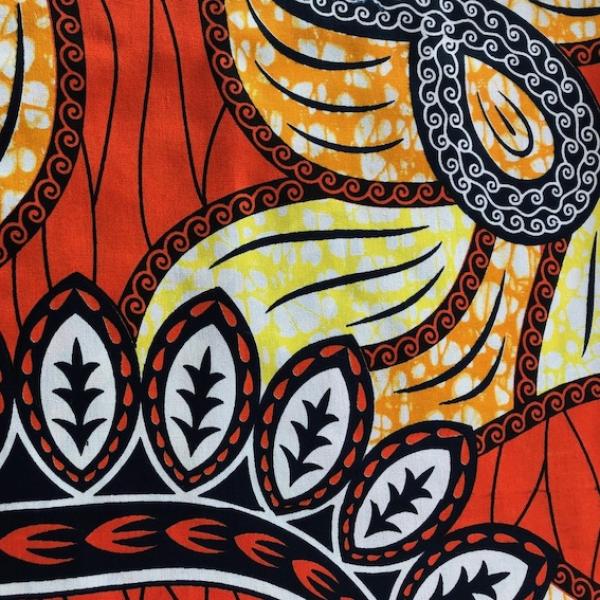 Afrikanischer Wax Print Stoff Baumwolle RED JUNGLE | Meterware