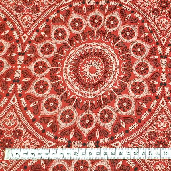 RED ORNAMENT Afrikanischer-Shweshwe-Stoff-