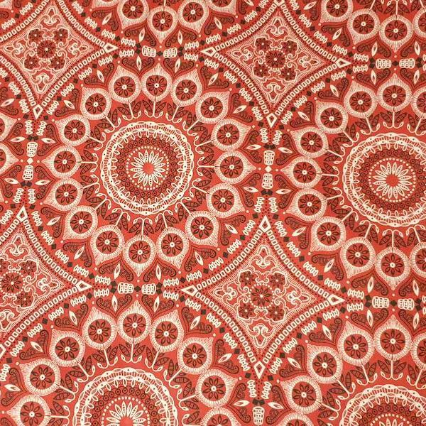 RED ORNAMENT Afrikanischer-Shweshwe-Stoff-