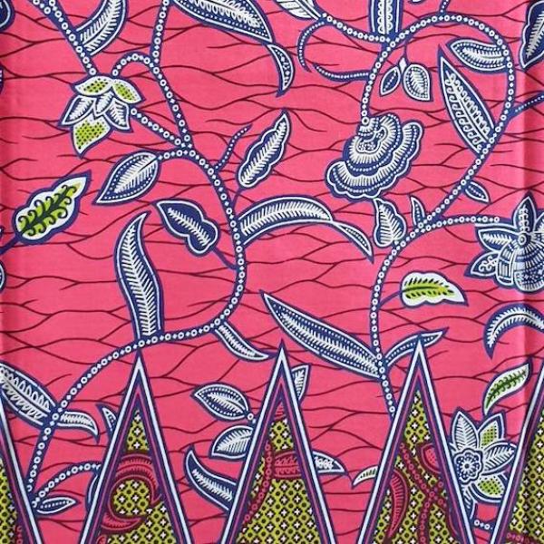Afrikanischer Wax Print Stoff Baumwolle ROSE ORCHID | MeterwareROSE ORCHID Waxprint Stoff