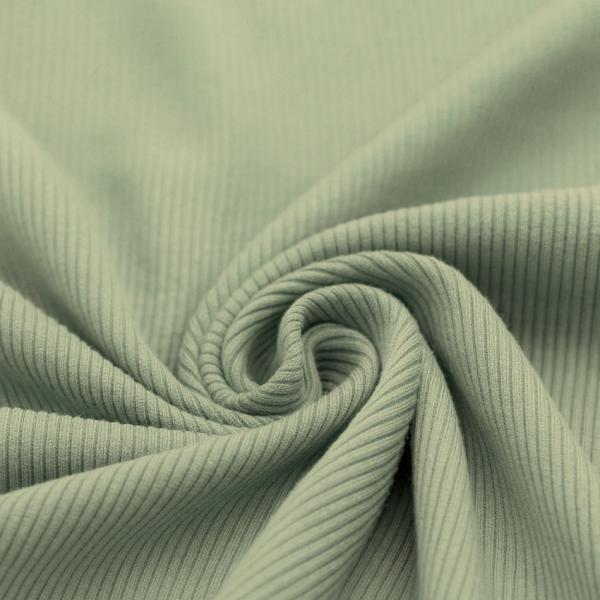 Rippjersey Baumwolle Dusty Grün | Meterware