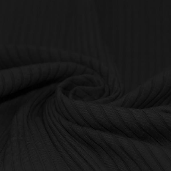 Breitcord Rippjersey Baumwolle Schwarz | Meterware