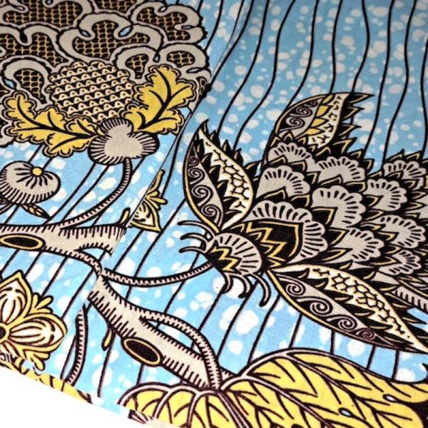 Afrikanischer Wax Print Stoff Baumwolle SUMMER ORIENTAL FLOWERS | Meterware