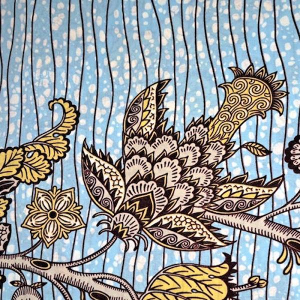 Afrikanischer Wax Print Stoff Baumwolle SUMMER ORIENTAL FLOWERS | Meterware