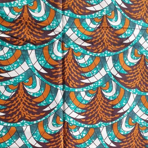 Afrikanischer Wax Print Stoff Baumwolle TURQUOISE CHRISTMAS TREE | Meterware