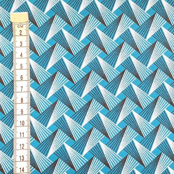 TURQUOISE-FAN-PATTERN-Afrikanischer-Shweshwe-Stoff