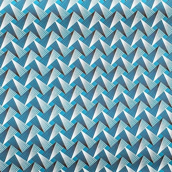 TURQUOISE-FAN-PATTERN-Afrikanischer-Shweshwe-Stoff