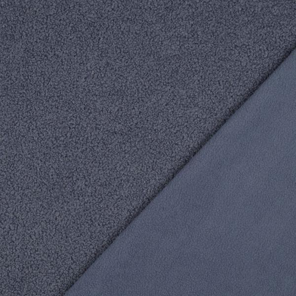 Teddyplüsch/Polarfleece Doubleface – Jeansblau