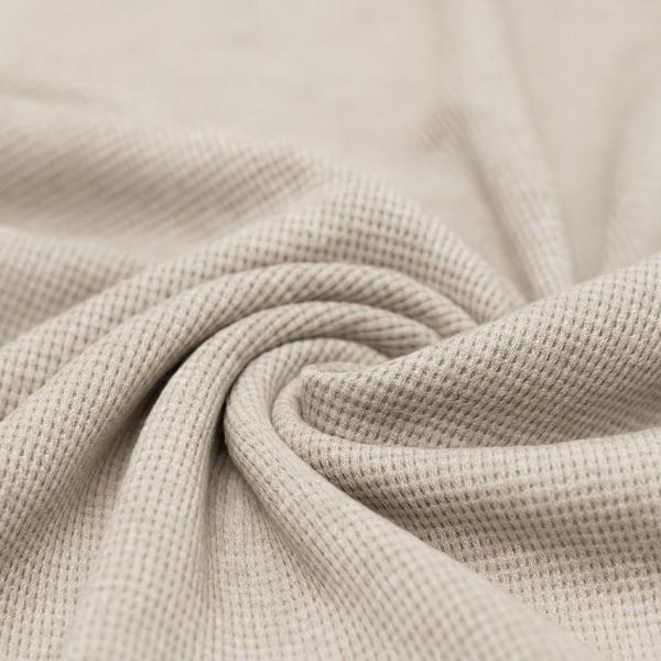 Waffelstrick Jersey Baumwolle - Beige Melange | Meterware