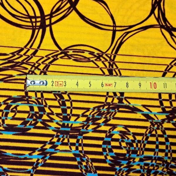 Afrikanischer Wax Print Stoff Baumwolle YELLOW BUBBLES | Meterware