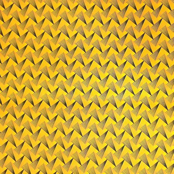 YELLOW FAN PATTERN Afrikanischer-Shweshwe-Stoff-