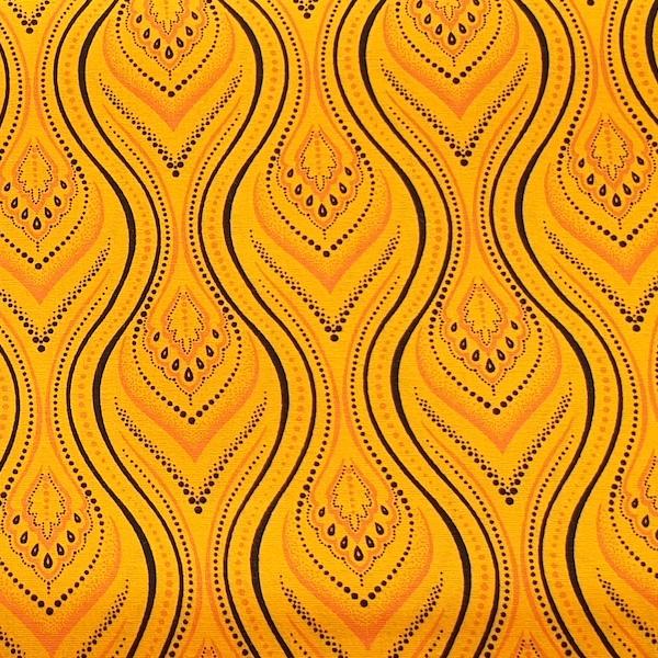 YELLOW-FLAME-Afrikanischer-Shweshwe-Stoff-