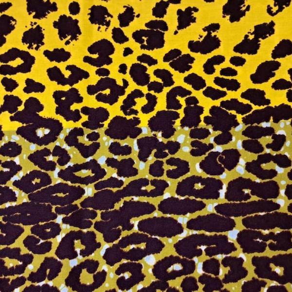 YELLOW LEOPARD Afrikanischer Wax Print Stoff