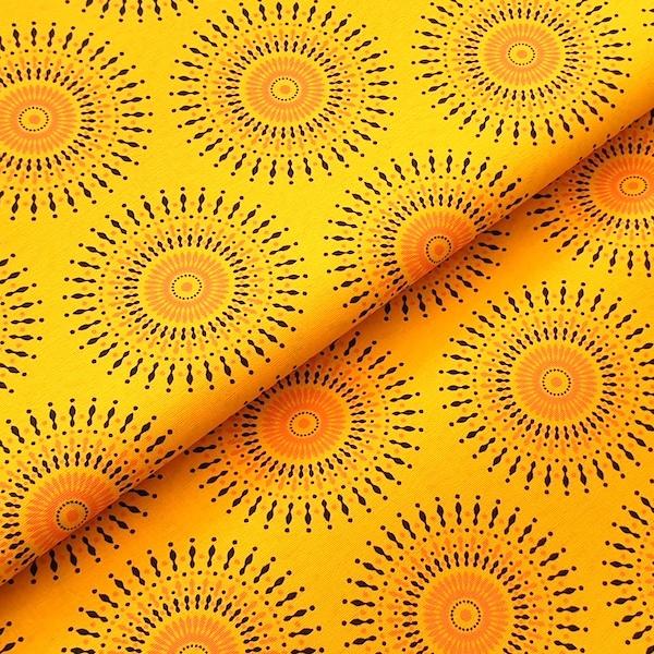 YELLOW-SUN-Afrikanischer-Shweshwe-Stoff-