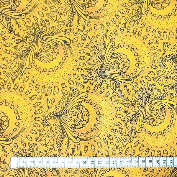 YELLOW TULIP Afrikanischer-Shweshwe-Stoff-