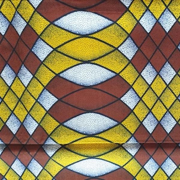 Afrikanischer Wax Print Stoff Baumwolle YELLOW WAVES | Meterware