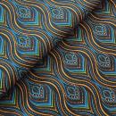 Afrikanischer Shweshwe Stoff Baumwolle DISCO BLUE FLAME | Meterware