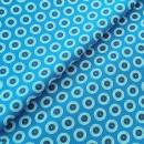 Afrikanischer Shweshwe Stoff Baumwolle TURQUOISE DOTS | Meterware