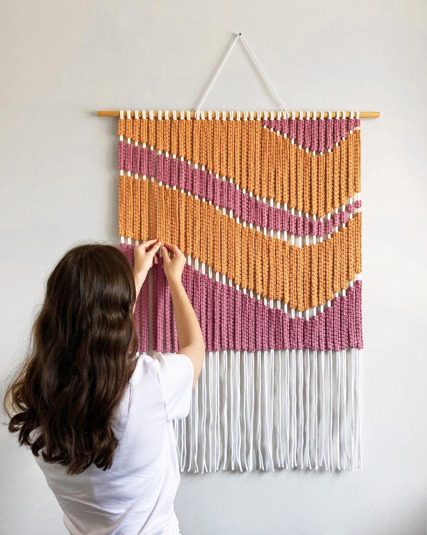 Wandbehang aus Bobbiny Kordeln